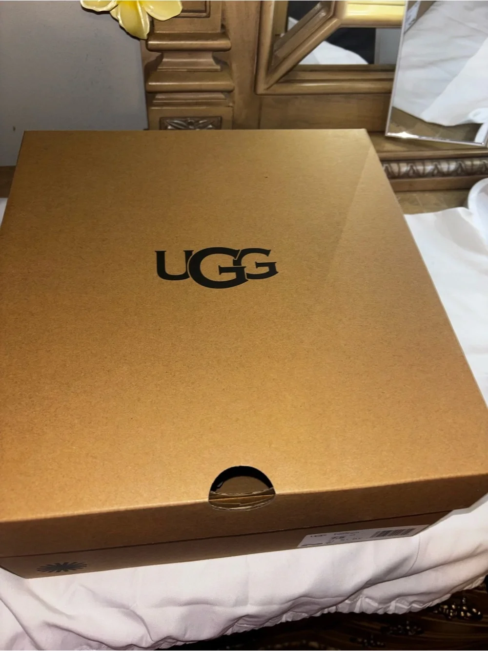 UGG Women's Cream and Black Platform Sandals